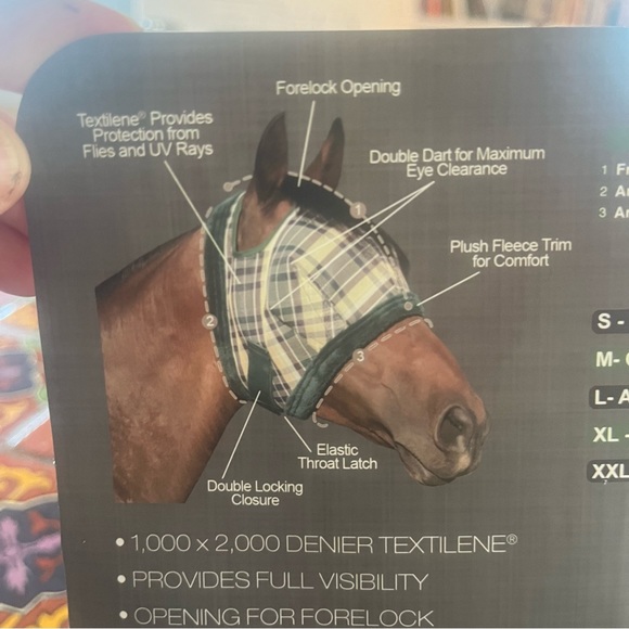 Fly Mask with Fleece Trim XL BNWT color black deluxe - Picture 3 of 9